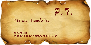 Piros Tamás névjegykártya